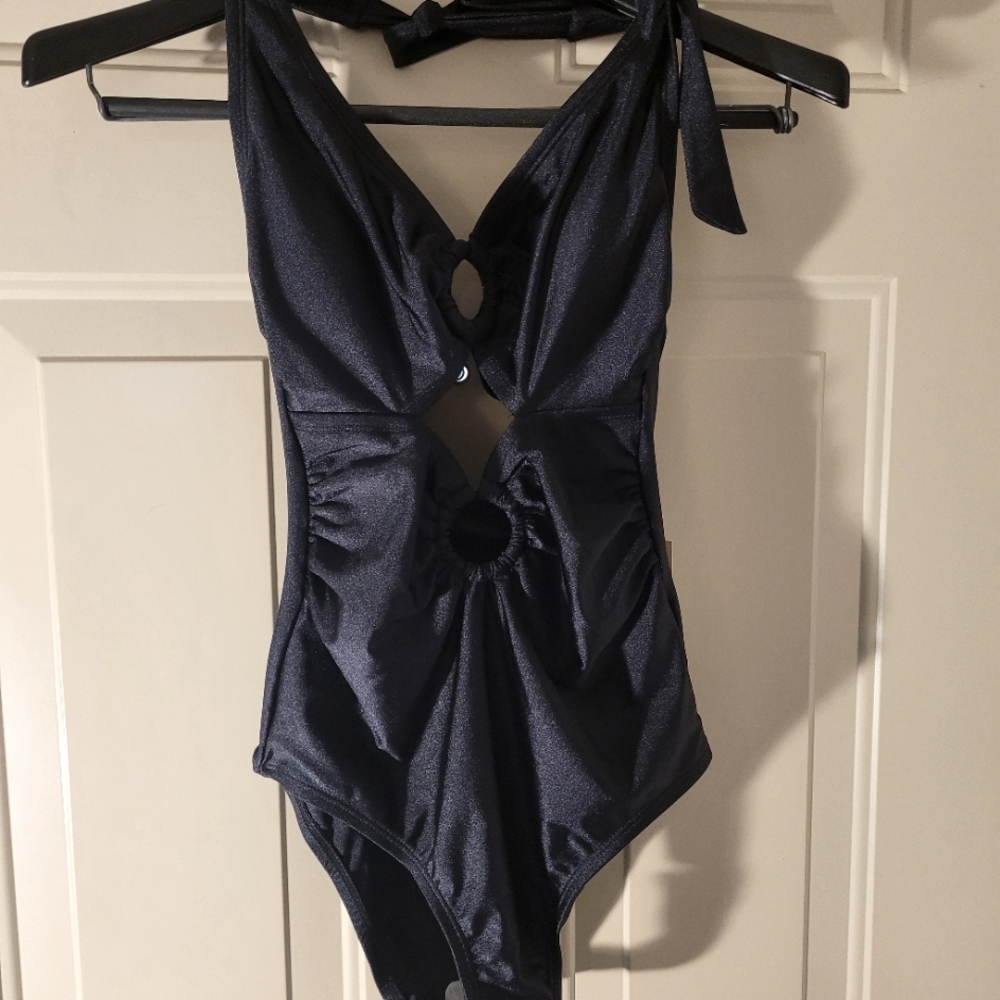 NEW WITH TAGS KONA SOL BLACK CUT OUT ONE-PIECE SWIMSUIT SIZE SMALL